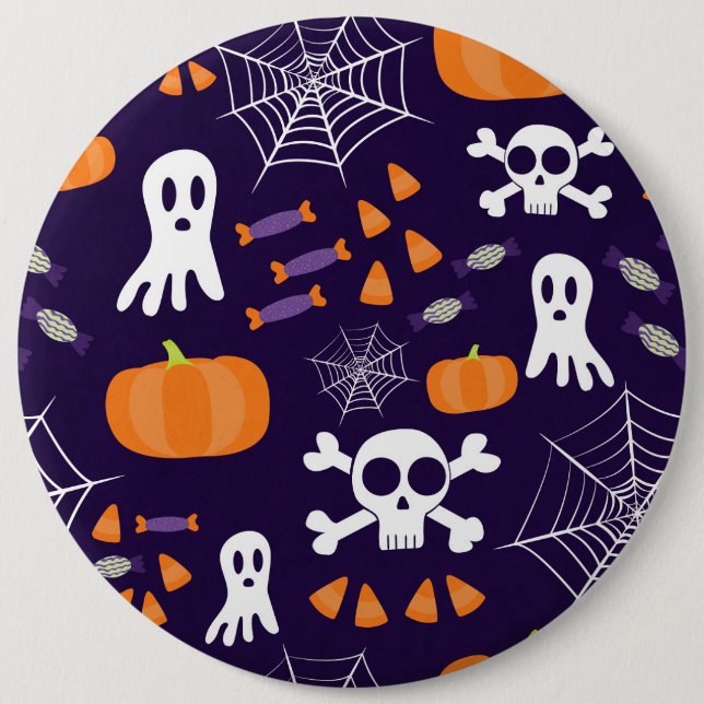 Fun Halloween Pattern Button (Front)
