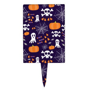 Fun Halloween Pattern Cake Topper