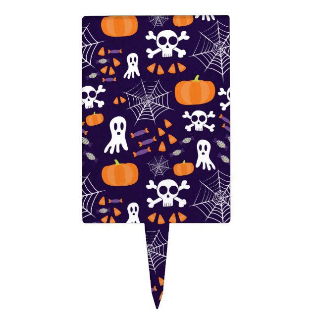 Fun Halloween Pattern Cake Topper (Front)