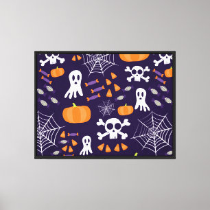 Fun Halloween Pattern Canvas Print