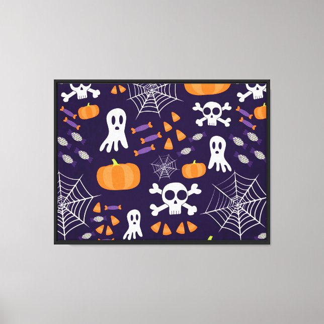 Fun Halloween Pattern Canvas Print (Front)