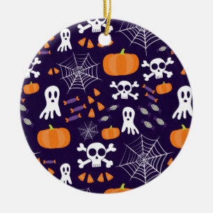 Fun Halloween Pattern Ceramic Ornament