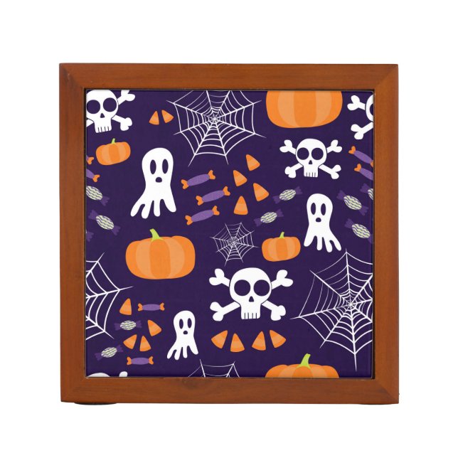 Fun Halloween Pattern Desk Organizer (Front)