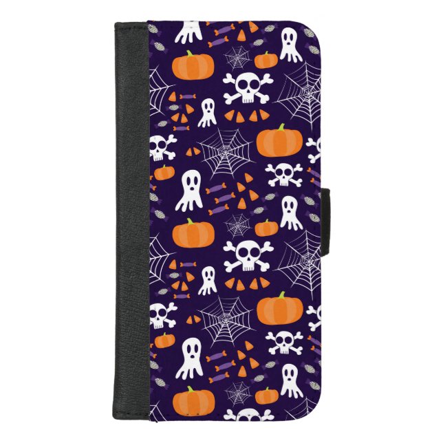 Fun Halloween Pattern iPhone Wallet Case (Front)