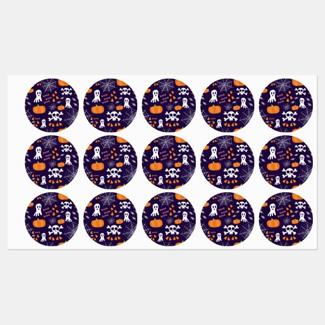 Fun Halloween Pattern Labels (Sheet)