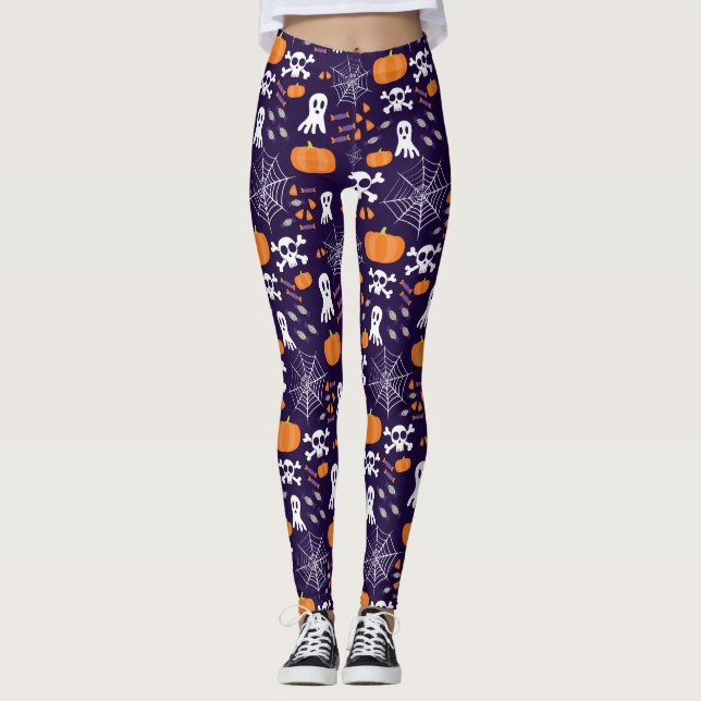 Fun Halloween Pattern Leggings (Front)