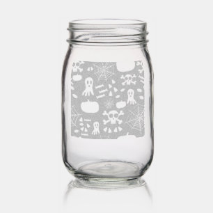 Fun Halloween Pattern Mason Jar