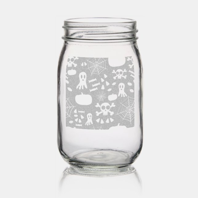 Fun Halloween Pattern Mason Jar (Glassware)