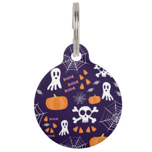 Fun Halloween Pattern Pet ID Tag