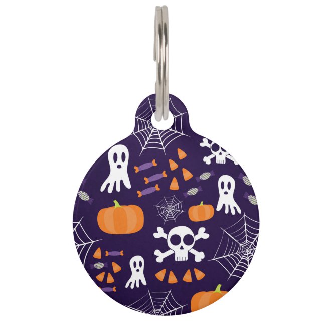 Fun Halloween Pattern Pet ID Tag (Front)