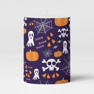 Fun Halloween Pattern Pillar Candle