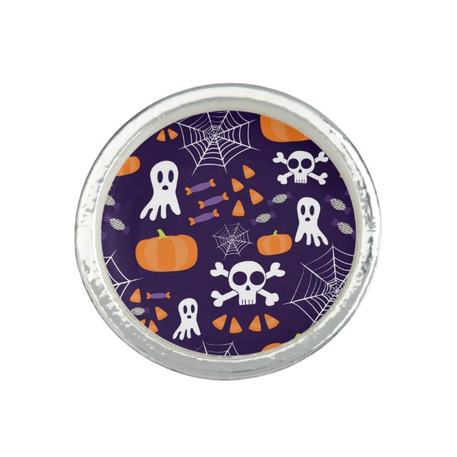 Fun Halloween Pattern Ring (Front)