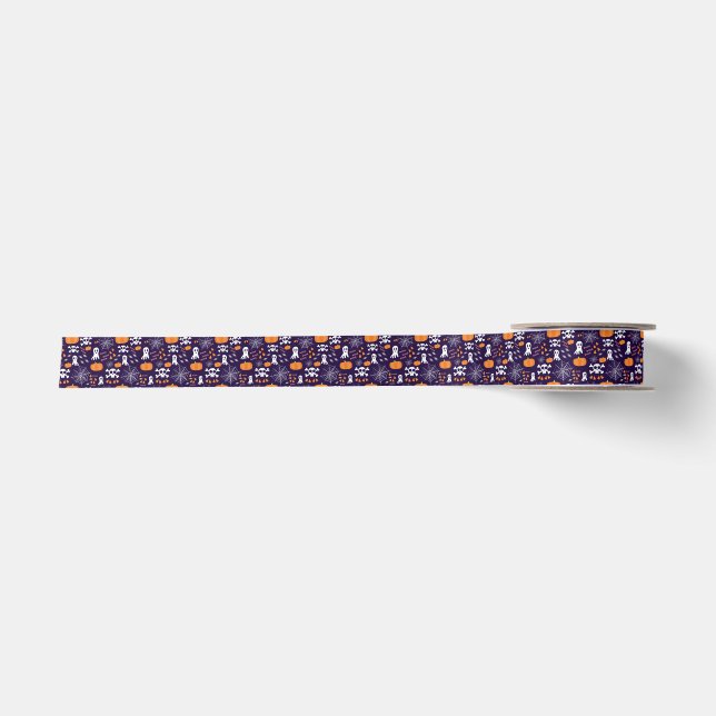 Fun Halloween Pattern Satin Ribbon (Front)