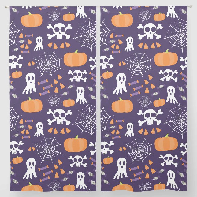 Fun Halloween Pattern Sheer Curtains (Pair)