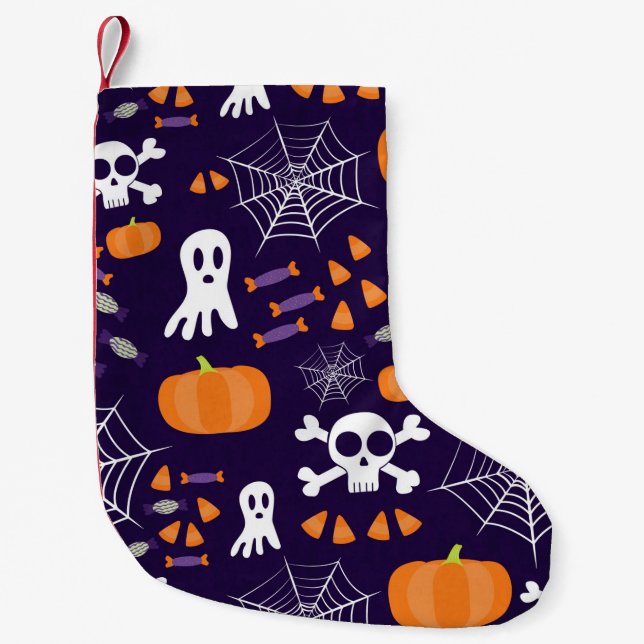 Fun Halloween Pattern Small Christmas Stocking (Front)