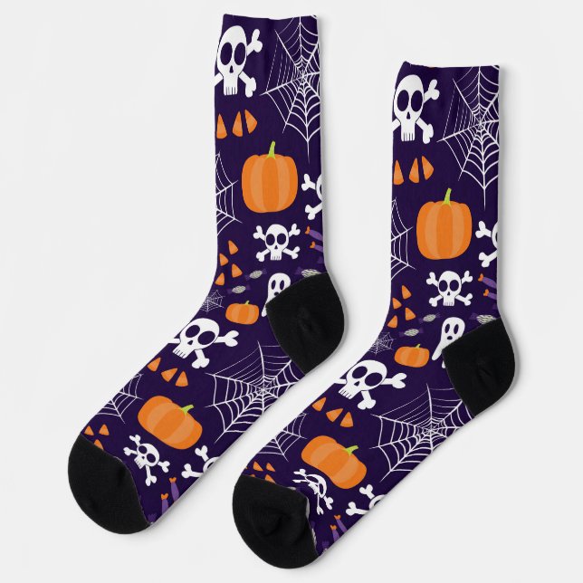 Fun Halloween Pattern Socks (Left)