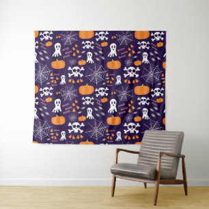Fun Halloween Pattern Tapestry