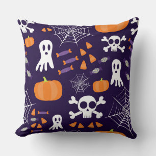 Fun Halloween Pattern Throw Pillow