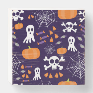 Fun Halloween Pattern Wooden Box Sign