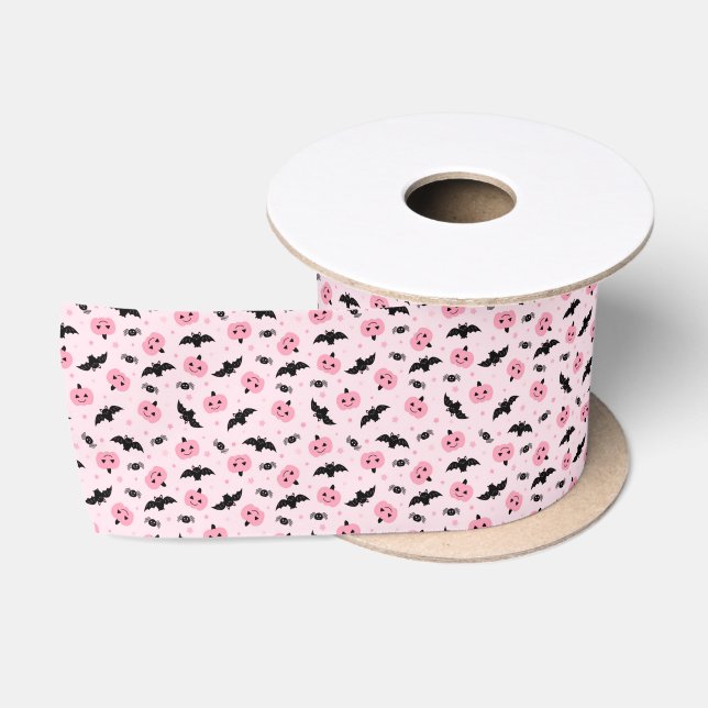 Fun Halloween pumpkin and Bat Pattern Ribbon (Spool)
