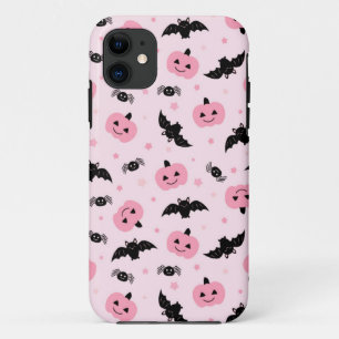 Fun Halloween Pumpkins and Bat Pattern iPhone 11 Case