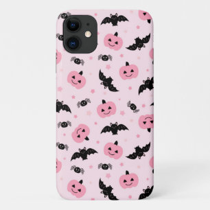 Fun Halloween Pumpkins and Bat Pattern iPhone 11 Case