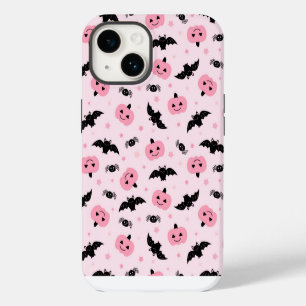 Fun Halloween Pumpkins and Bat Pattern  iPhone 14 Case