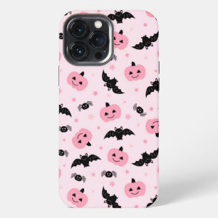 Fun Halloween Pumpkins and Bat Pattern iPhone 13 Pro Max Case