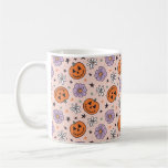 Fun Halloween Pumpkins and Flowers Pattern Coffee Mug