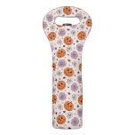Fun Halloween Pumpkins and Flowers Pattern Wine Bag
