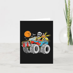 Fun Halloween Skeleton Monster-Truck Kids Boys Tod Card