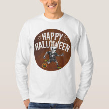 Fun Halloween Skeleton Soccer T-Shirt Design