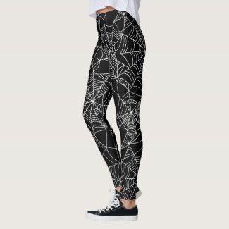 Fun Halloween spider web pattern leggings
