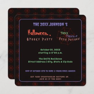 Fun Halloween Spiderweb Black Holiday Party