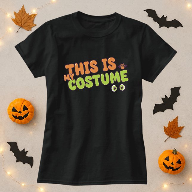 Fun Halloween Tee; This Is My Costume Quote & Bat T-Shirt (Creator Uploaded)