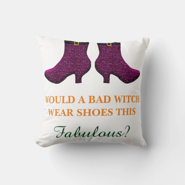 Fun Halloween The Holiday Bad Witch Fabulous Throw Pillow (Front)
