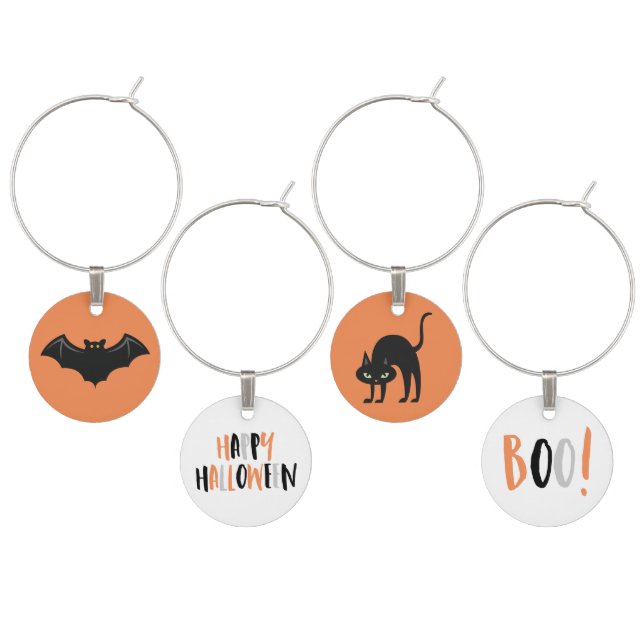 Fun Halloween Themed Wine Glass Charm (Staggered)