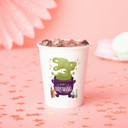 Fun Halloween Witch Baby Shower Paper Cups