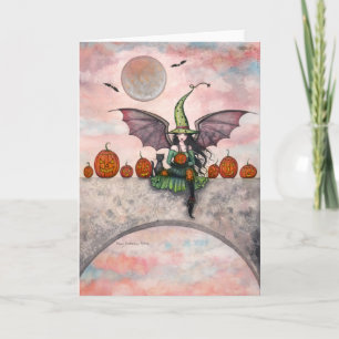 Fun Halloween Witch Cat Card