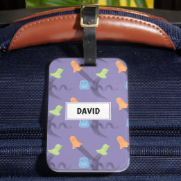 Fun Halloween with cute ghosts, customizable Luggage Tag