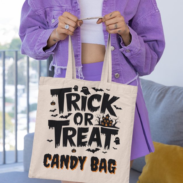 Fun Halloween with trick-or-treat signs! Tote Bag (Creator Uploaded)