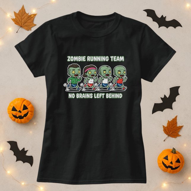 Fun Halloween Zombie Running Team For Brains  T-Shirt (Creator Uploaded)