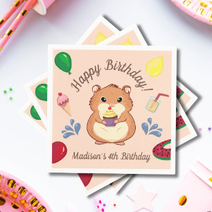 Fun Hamster Birthday Pool Party  Napkins