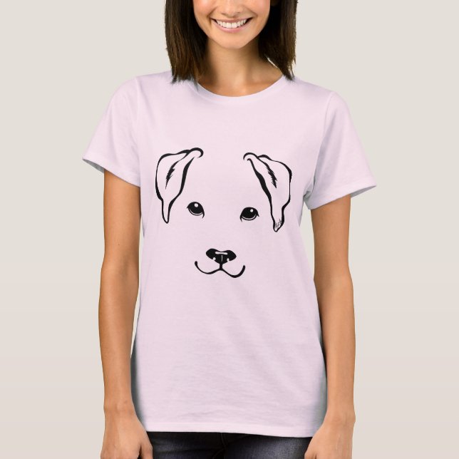 Fun Hand Drawn 5 Lines Dog Tie-Dye T-Shirt (Front)