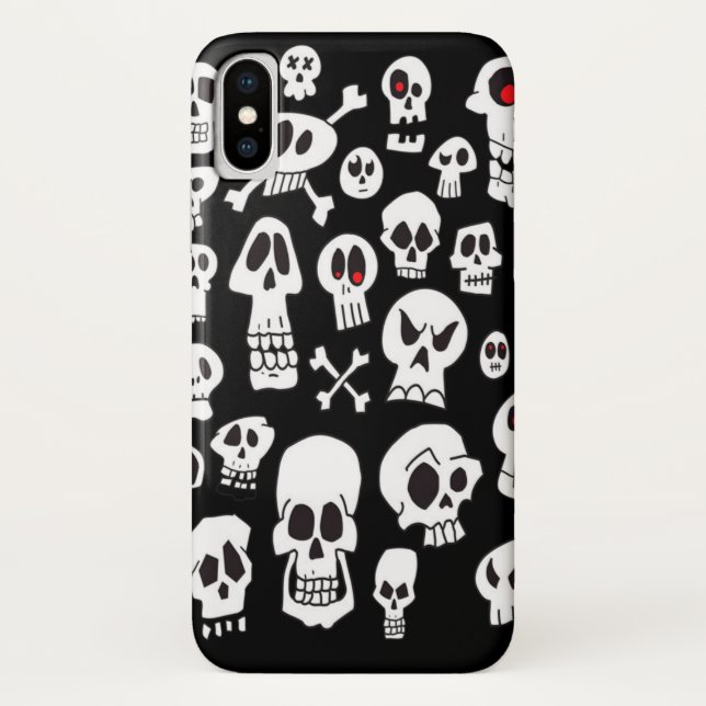 Fun Hand Drawn Cartoon Skulls Case-Mate iPhone Case (Back)