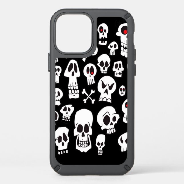 Fun Hand Drawn Cartoon Skulls Speck iPhone Case (Front)