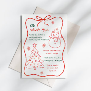 Fun Hand-Drawn Christmas Party Invitation -snowman