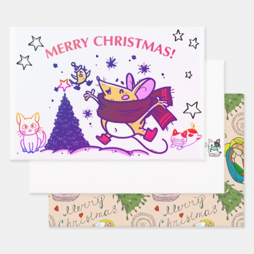 FUN HAND DRAWN CHRISTMAS WRAPPING SHEETS