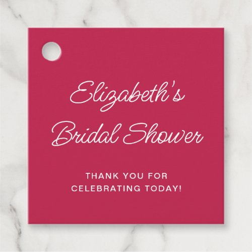 Fun Hand Drawn Cocktail Pattern Pink Bridal Shower Favor Tags