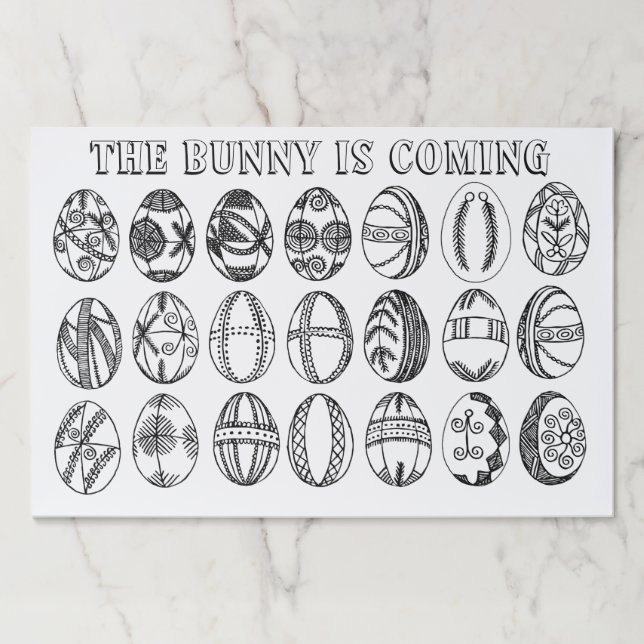 Fun Hand Drawn Easter Eggs Coloring Pages Paper Pad (Front)